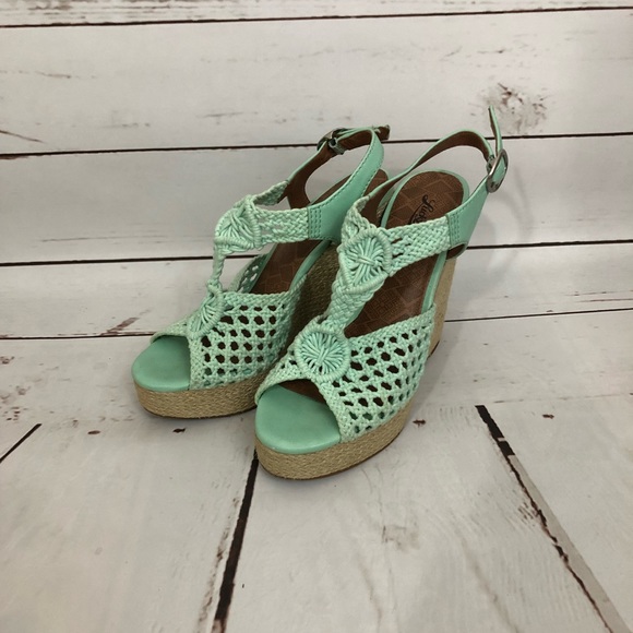 Lucky Brand Shoes - Lucky Brand Wedge Sandals Never Worn mint green